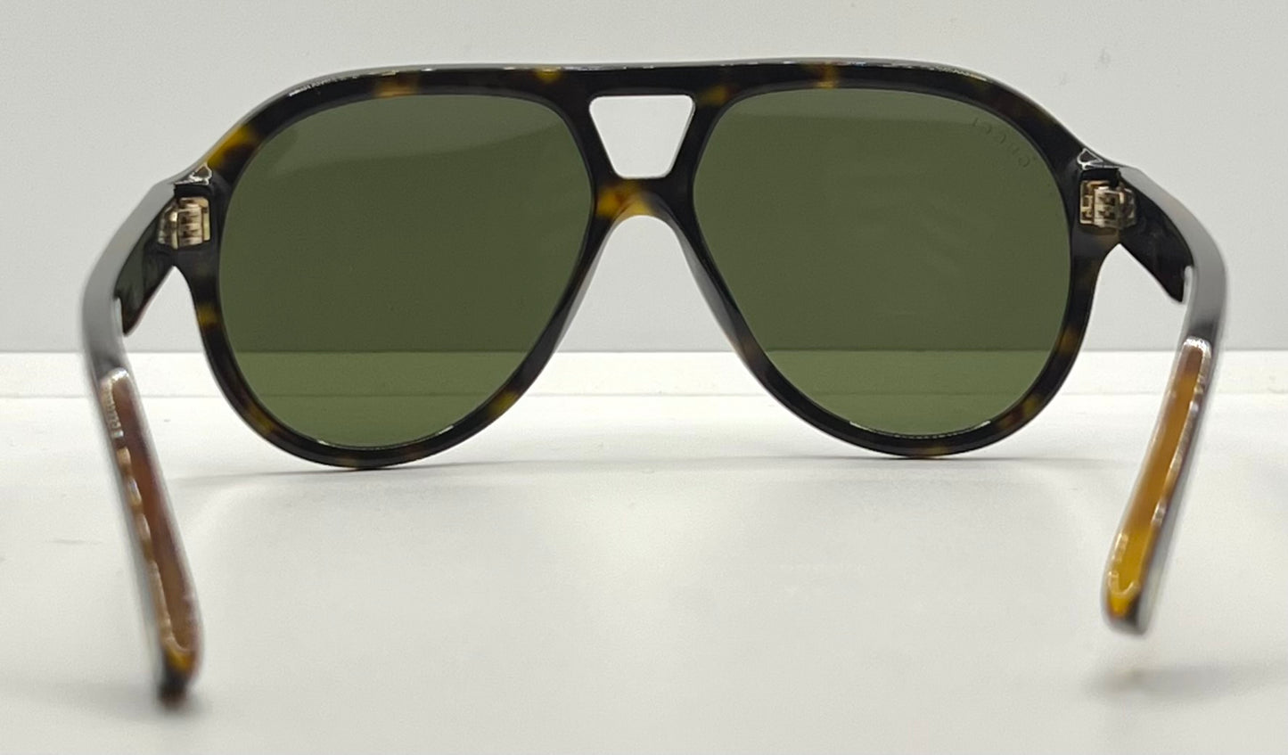 GUCCI GG0759S 002-Dark Havana Pilot Sunglasses-Optyl-Bee Detail-Full Kit-56mm