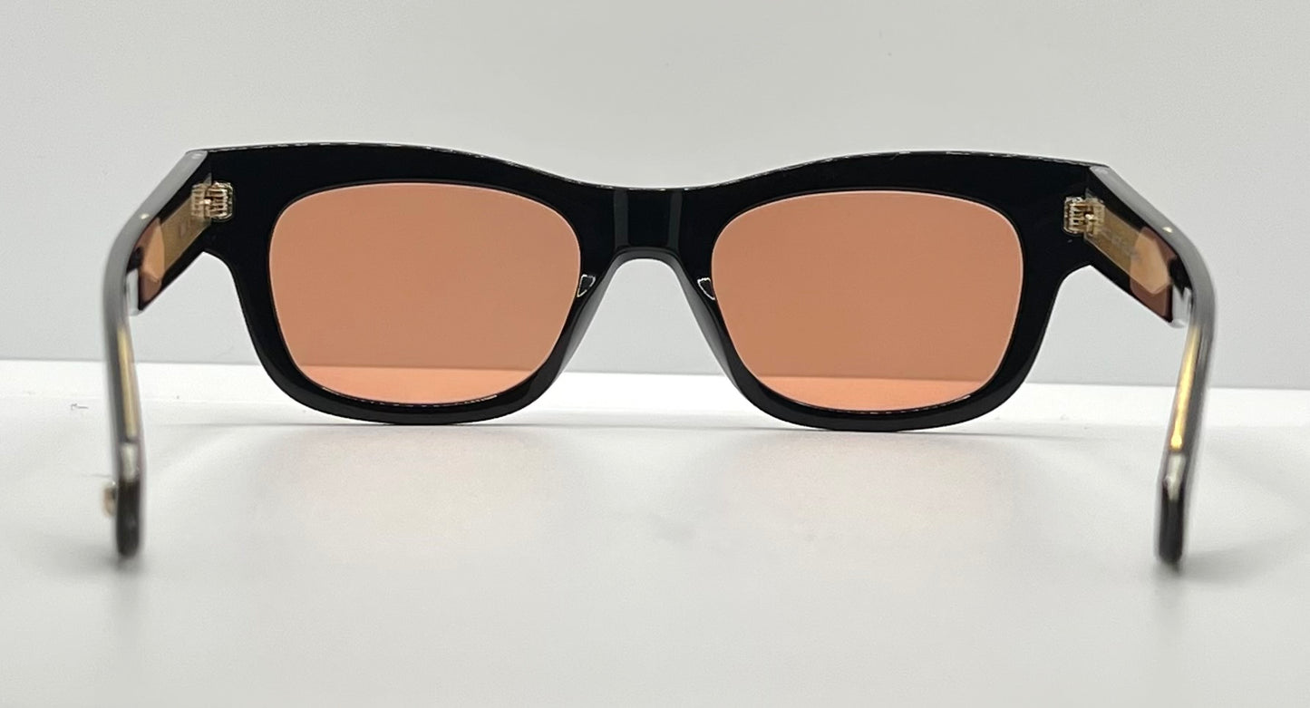 Garrett Leight California Optical WOZ BK Sunglasses–Black Frame-Cherry Tinted Lenses– Brand New-Full Kit