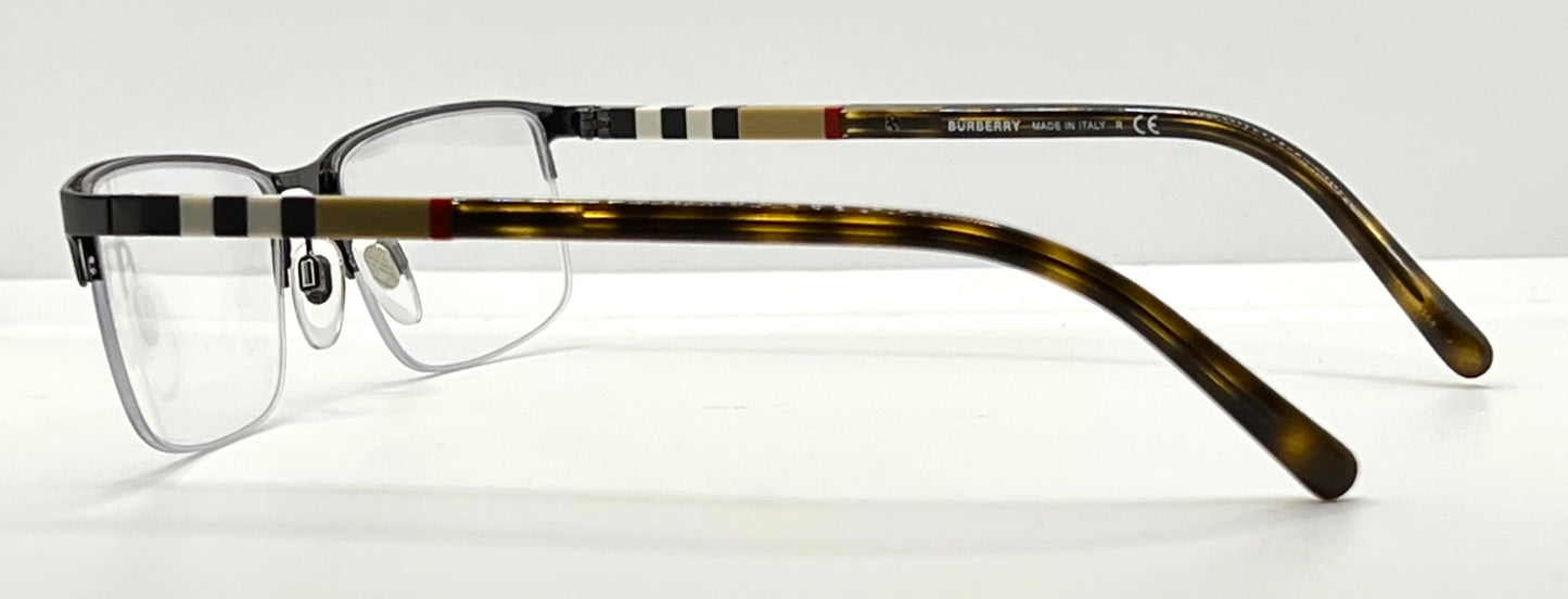 Burberry B1282 1008 Semi-Rimless Tortoise Glasses 55mm – Made in Italy