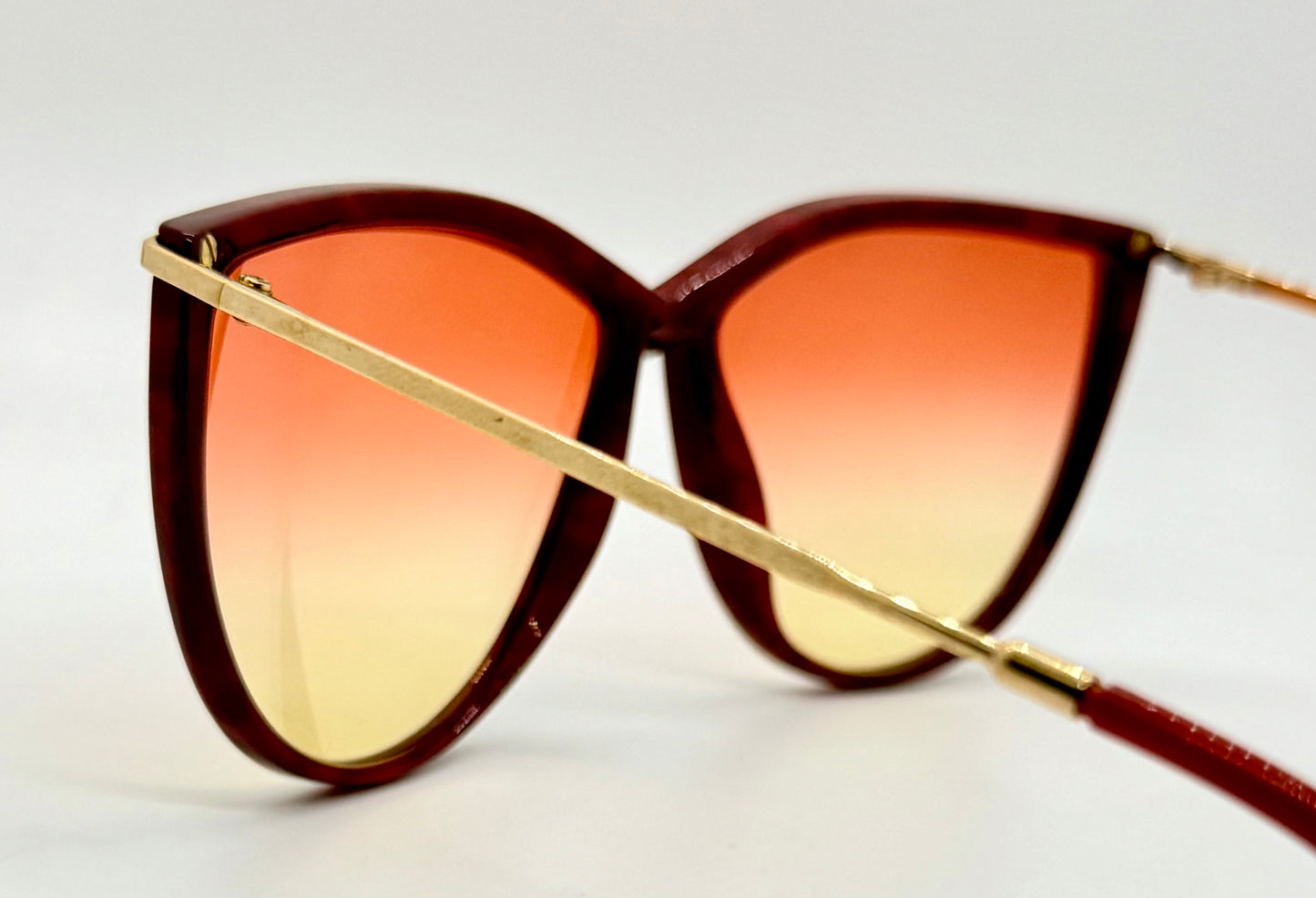 Silhouette SPX M 1703 C1349 Vintage CAT EYE Sunglasses w/New Red to Yellow Gradient Custom Lenses-60mm