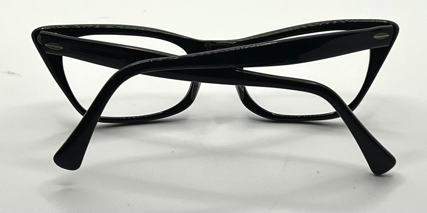 Vintage TITMUS USA “Siret” Cat-Eye Eyeglasses Black Rhinestone – Restored