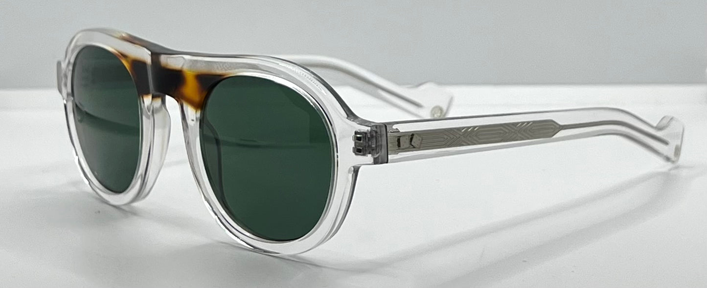 ENTOURAGE OF 7 “DECKER”-CRYSTAL & TORTOISE-GREEN LENS-BRAND NEW / UNWORN-FULL KIT