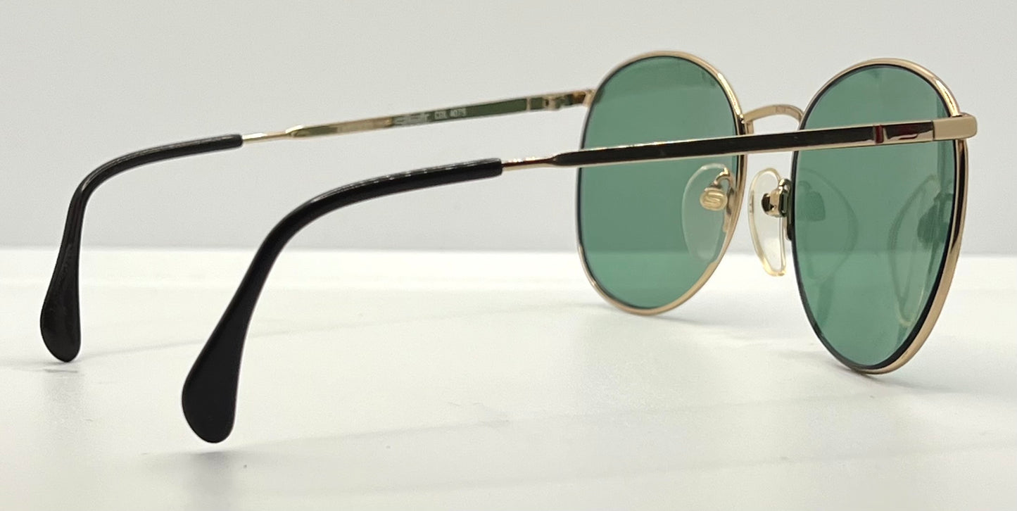 Silhouette M6039 VINTAGE Sunglasses-Gold/Red w/New Green Custom Lenses-54mm
