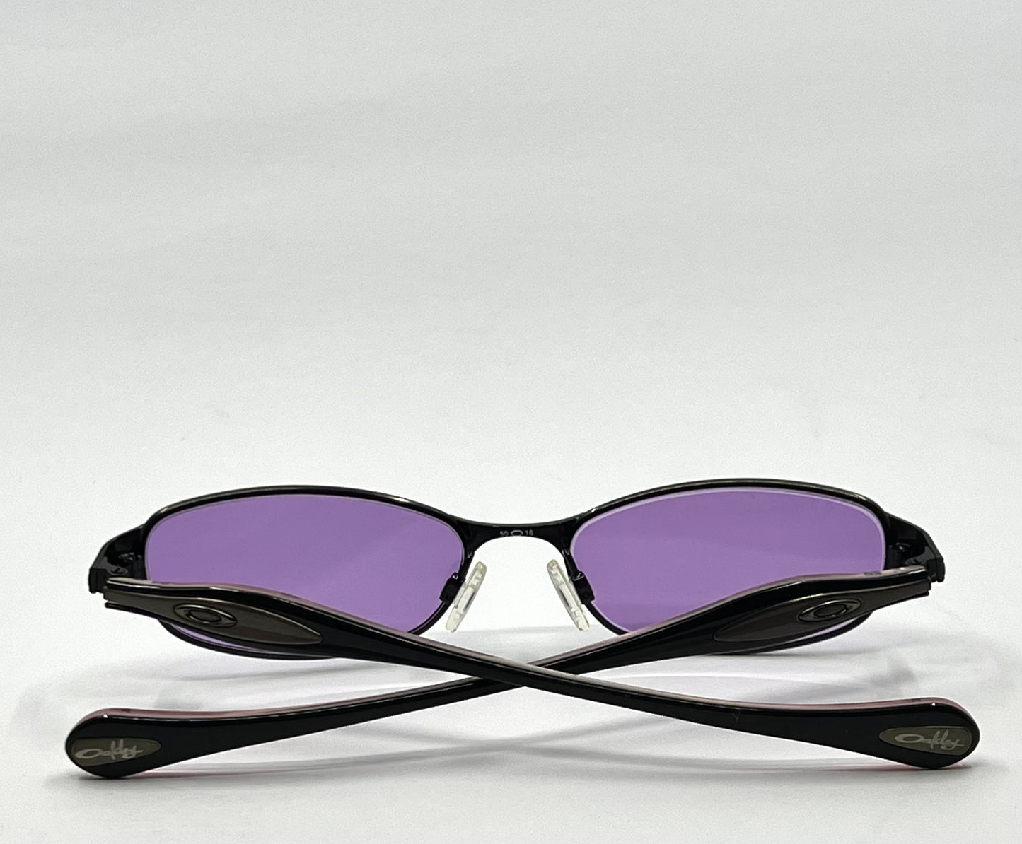 Oakley Flawless 2.0 Brushed Chrome Vintage Sunglasses w/New Solid Purple Custom Tinted Lenses