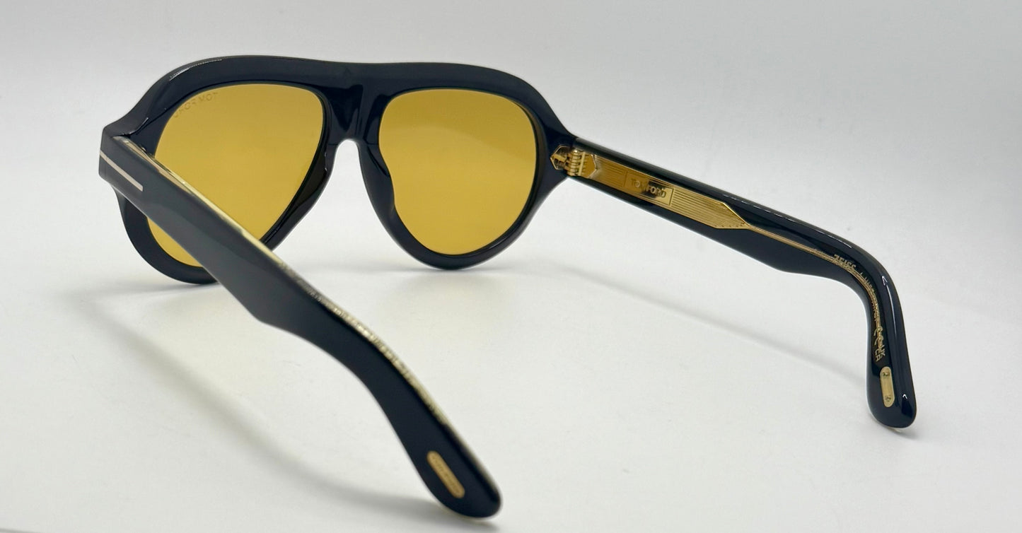 Tom Ford TF1225 01E Icon Collection Sunglasses-Zeiss Yellow Lenses-Brand New Full Kit