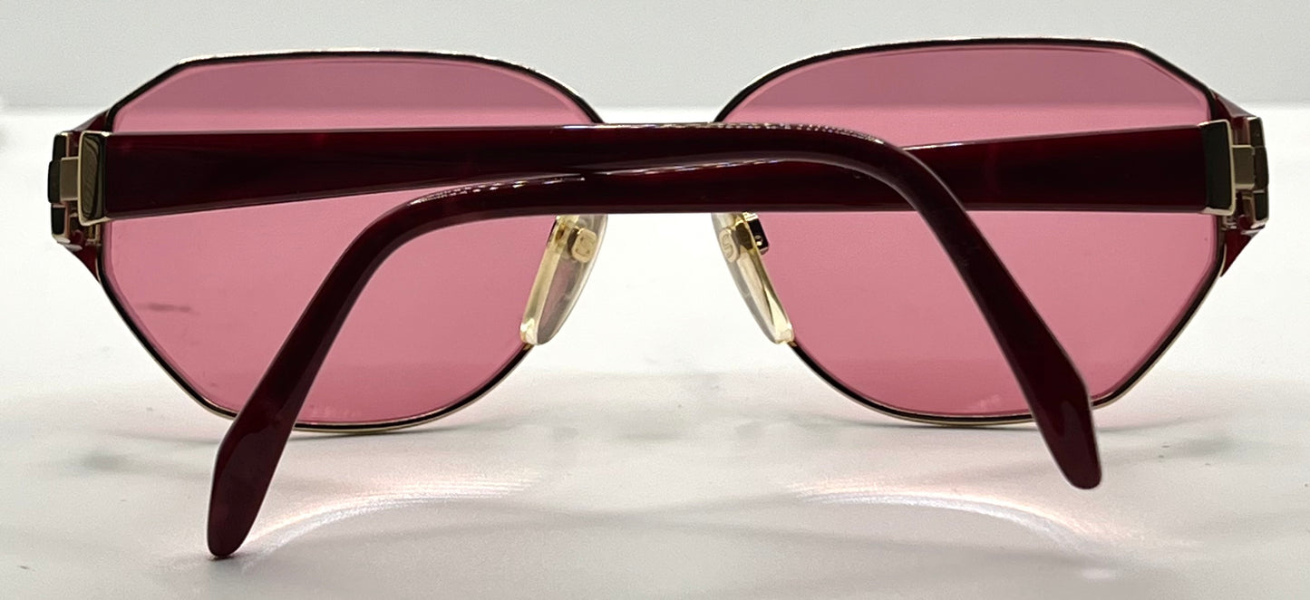 Silhouette M 6104/20 V6055 VINTAGE Sunglasses w/New Solid Pink Custom Lenses-58mm-Unworn/NOS