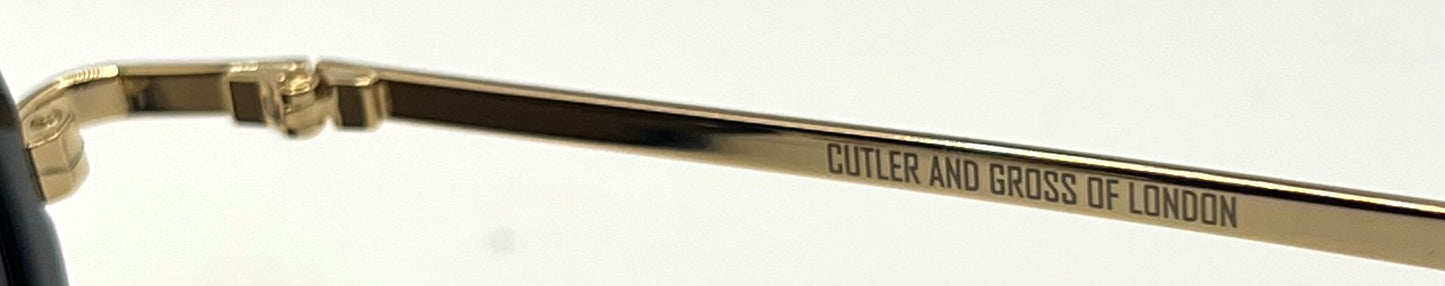 Cutler and Gross 1277 Round Sunglasses Gold/Black/White-New/Unworn-Full Kit-44mm