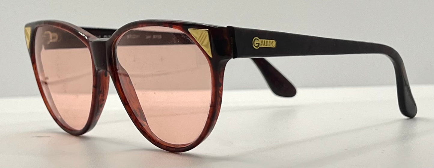Galileo PLD-14 Vintage Sunglasses w/New, Pink Tint Custom Lenses-57mm-Italy-Unworn