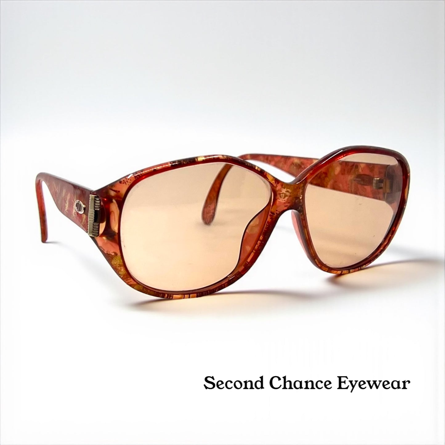 Christian Dior 2497 Optyl Red/Gold Marble- 80s VINTAGE Sunglasses-Germany-62mm