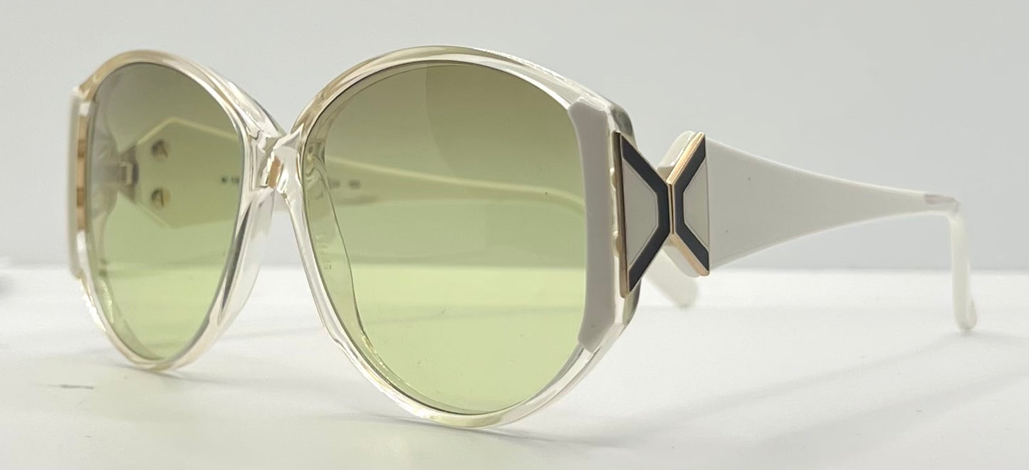 Silhouette M1192 White Crystal Vintage Sunglasses w/New Brown/Green Gradient Custom Lenses-Unworn