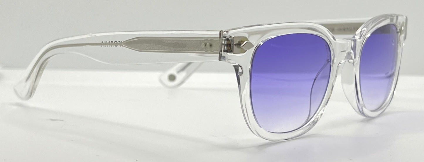 Garrett Leight Canter CR Crystal Sunglasses w/New Violet Fade Custom Lenses-47mm-New/Unworn