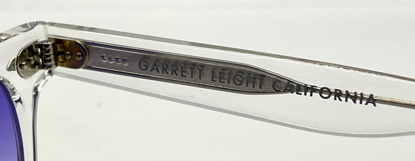 Garrett Leight Canter CR Crystal Sunglasses w/New Violet Fade Custom Lenses-47mm-New/Unworn