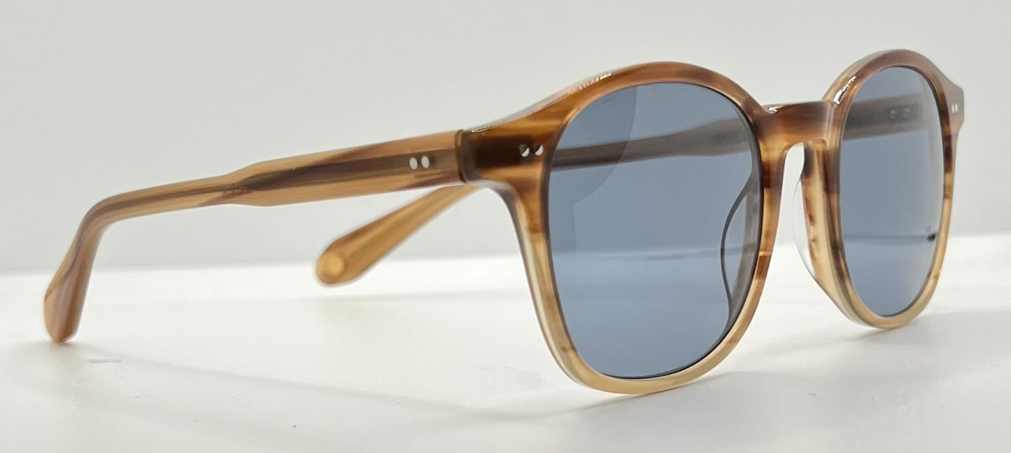 Garrett Leight Riley BTF Sunglasses w/New Pacific Blue Custom Lenses-Full Kit-Unworn-48mm