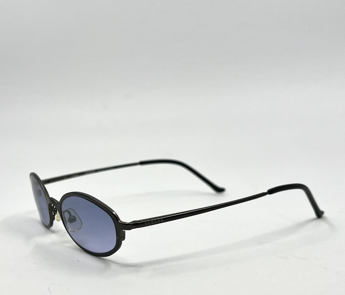 Versus by Versace Titanium Oval Sunglasses w/New Blue Tinted Custom Lenses/47-18mm