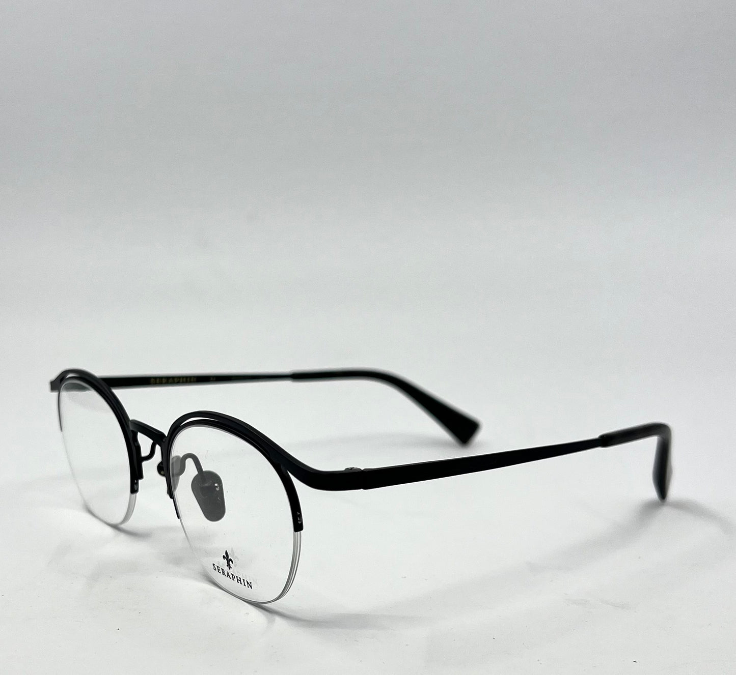 Seraphin Duval 8523 Eyeglasses Titanium Black 47-22-145/Handmade Japan-New