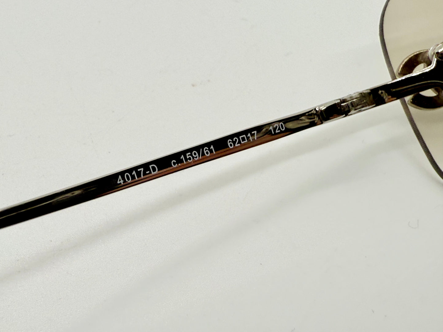 CHANEL 4017-D Silver Rimless Sunglasses Swarovski CC Logo Deadstock