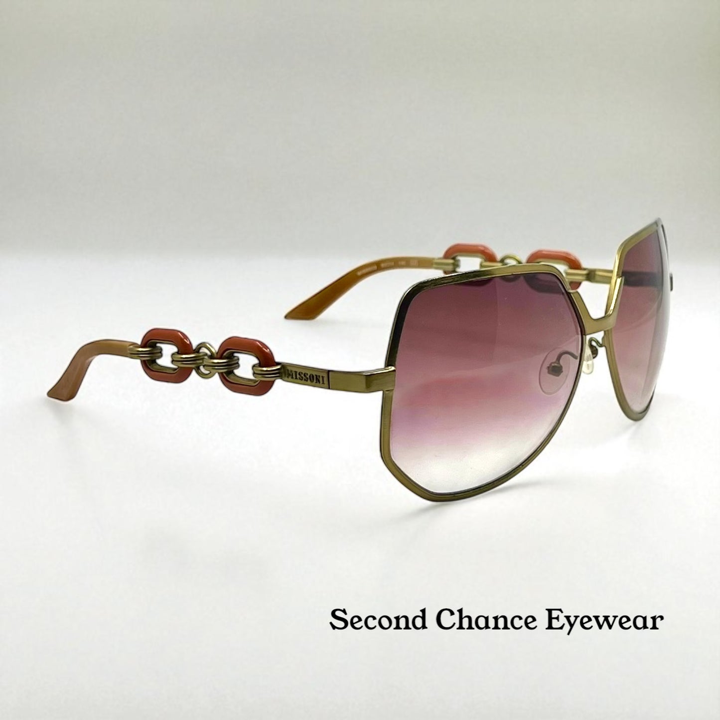 (Missoni Special Edition MI66603 Sunglasses Gold Chain 63-14 Deadstock