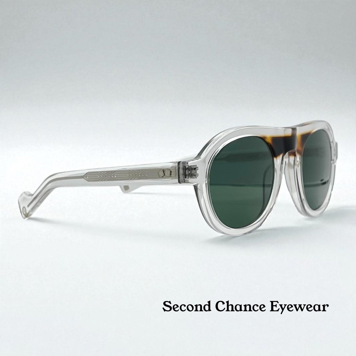 ENTOURAGE OF 7 “DECKER”-CRYSTAL & TORTOISE-GREEN LENS-BRAND NEW / UNWORN-FULL KIT