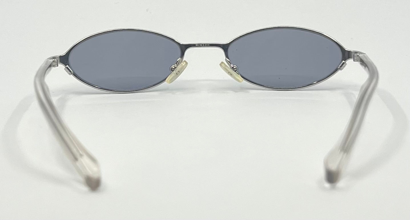 Gucci GG1608/S 8S7 Y2K Vintage Oval Sunglasses-New Solid Blue Tinted Custom Lenses