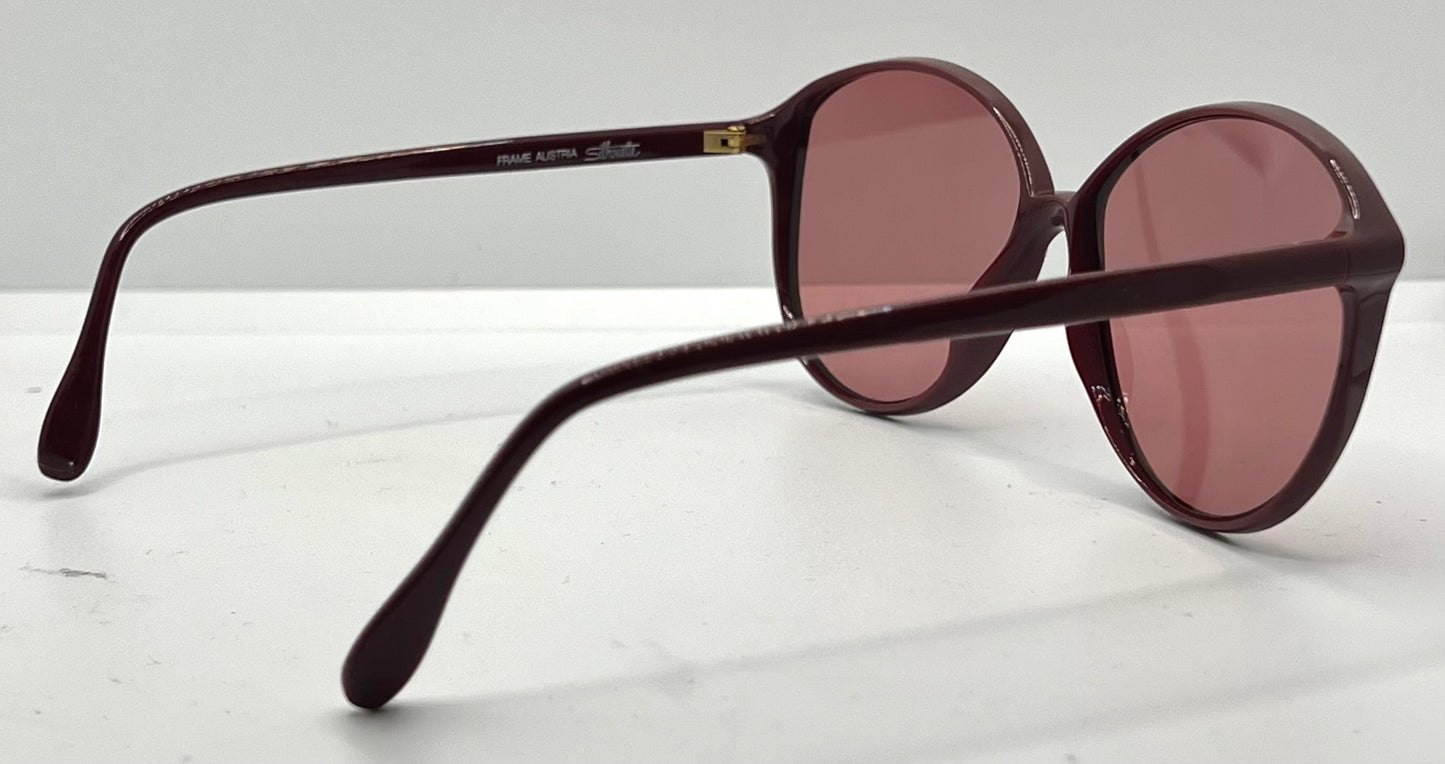 Silhouette Vintage Sunglasses w/New Solid Rose Custom Lenses-Unworn/NOS-Austria