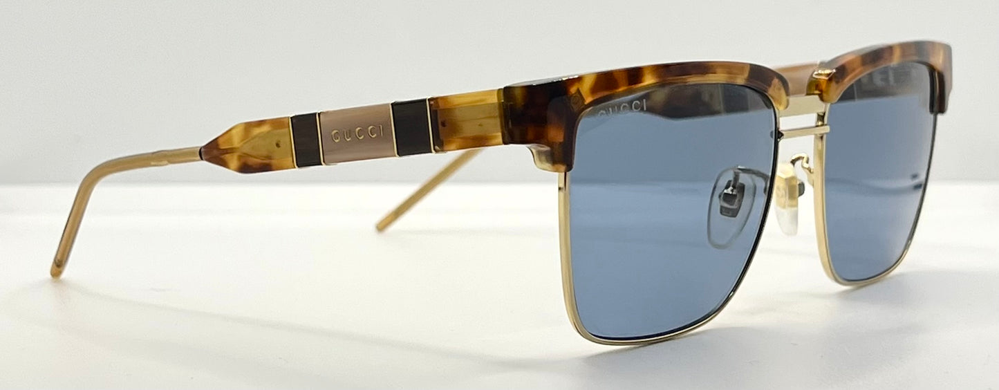 Gucci GG0603S-005 Deadstock Havana/Gold Square Sunglasses — Full Kit, Collector’s Piece