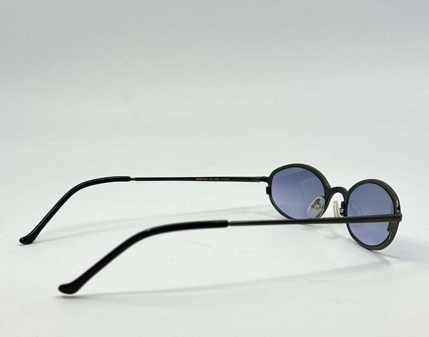 Versus by Versace Titanium Oval Sunglasses w/New Blue Tinted Custom Lenses/47-18mm