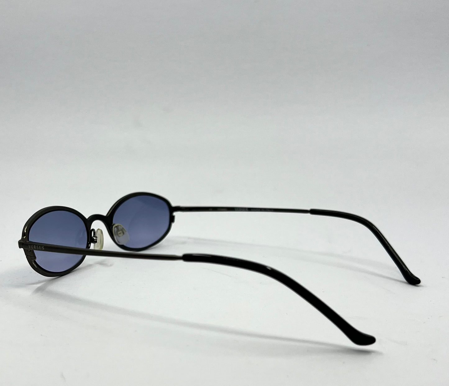 Versus by Versace Titanium Oval Sunglasses w/New Blue Tinted Custom Lenses/47-18mm