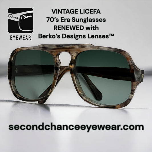 Vintage 60-70s era LICEFA Sunglasses-New/Old Stock-with Brand New Berko’s Designs Lenses