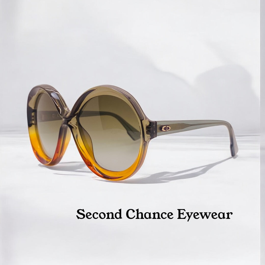 Christian Dior Bianca LGPHA Green-Orange Gradient Optyl Sunglasses-Vintage Elegance-FULL KIT