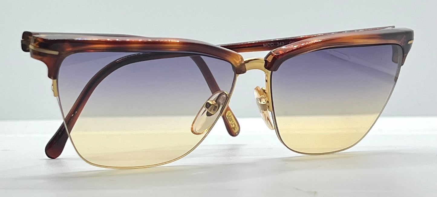 Versace 343 747 Vintage Half-Rim Sunglasses w/New Gradient Custom Tinted Lenses-56mm