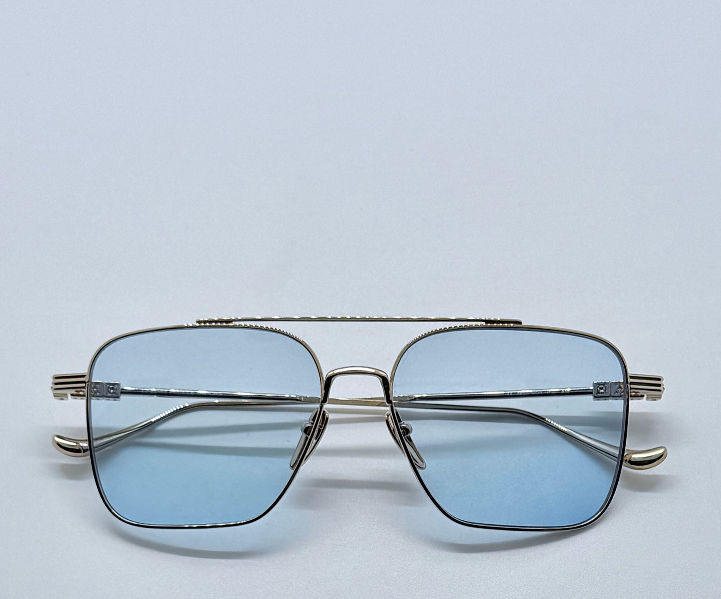 Chrome Hearts AM Gold Plated – Solid Light Blue Lenses – Deadstock Full Kit