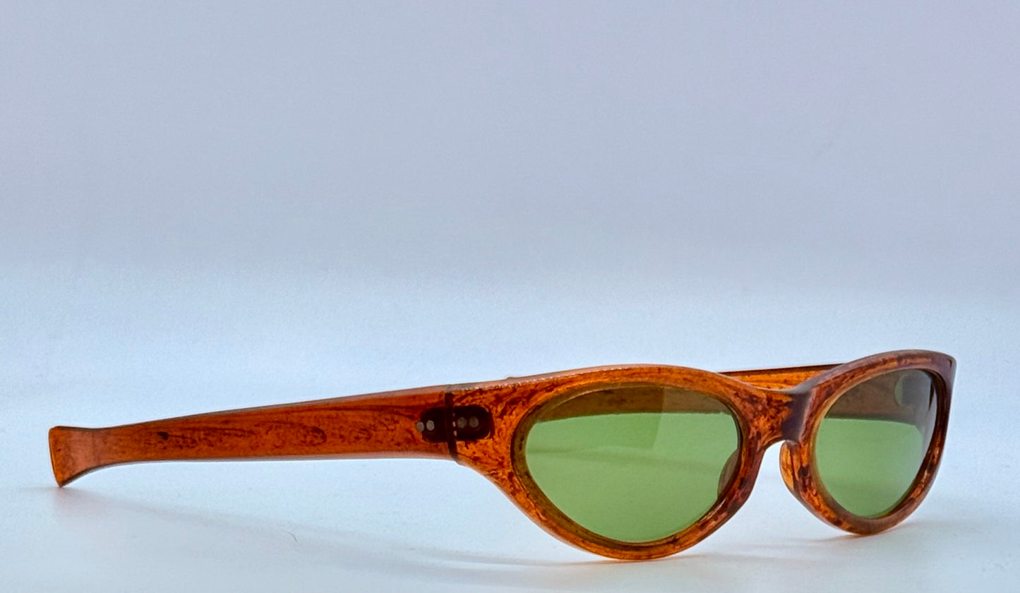 COOL-RAY Polaroid 125 Vintage Sunglasses w/New, Custom Bottle Green Lenses