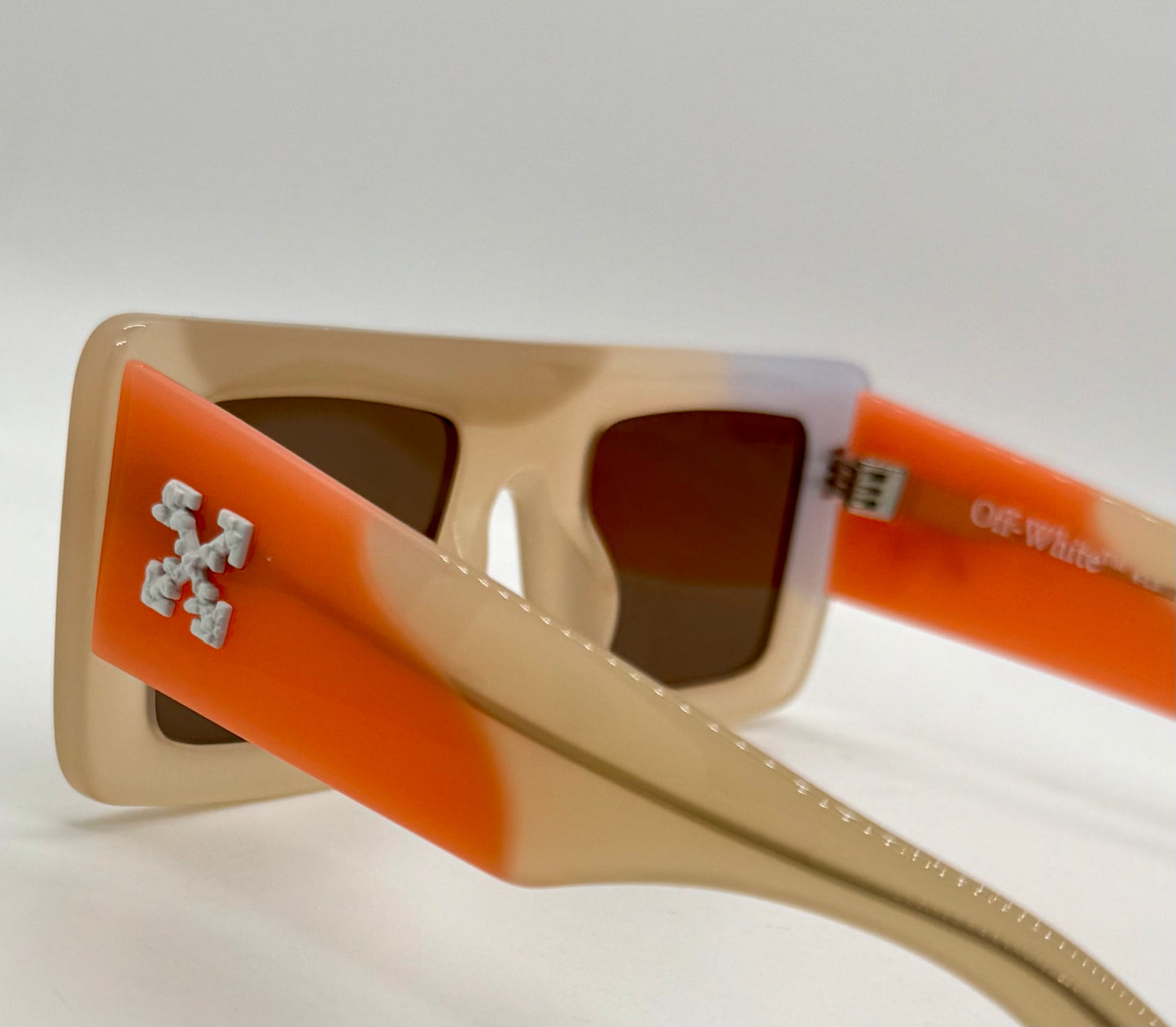 Off-White OERI069 Beige/Orange Sunglasses-50mm-New/Unworn-Full Kit –Italy