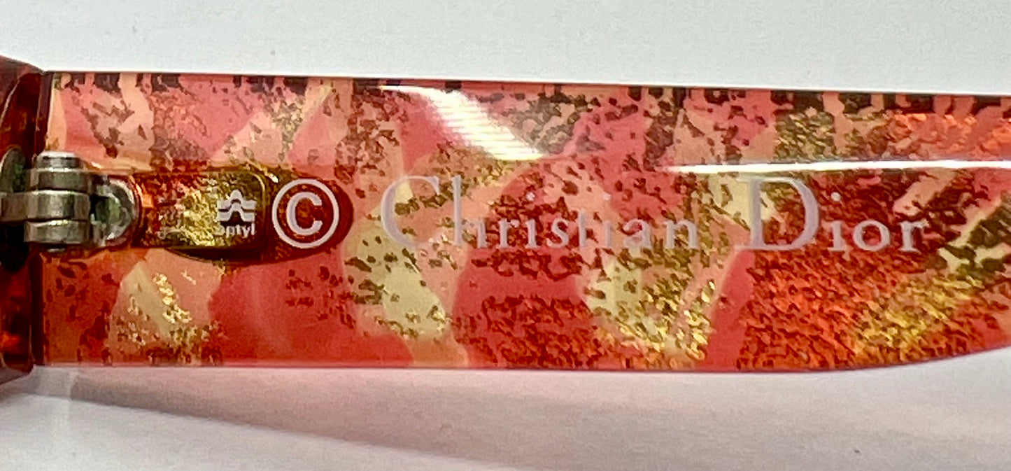 Christian Dior 2497 Optyl Red/Gold Marble- 80s VINTAGE Sunglasses-Germany-62mm