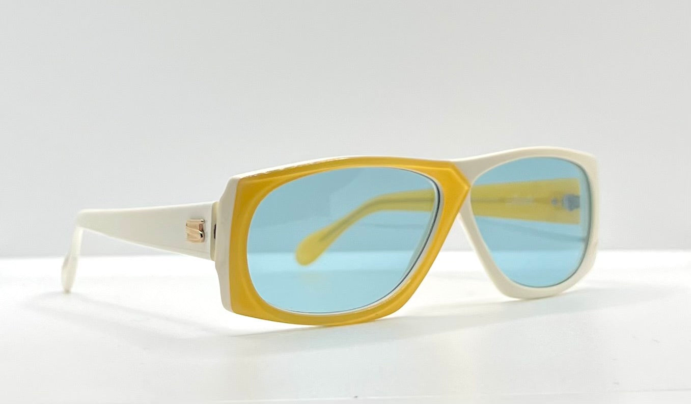 Vintage Silhouette M3038/20 Two-Tone Sunglasses Austria Custom Blue Lenses 135mm