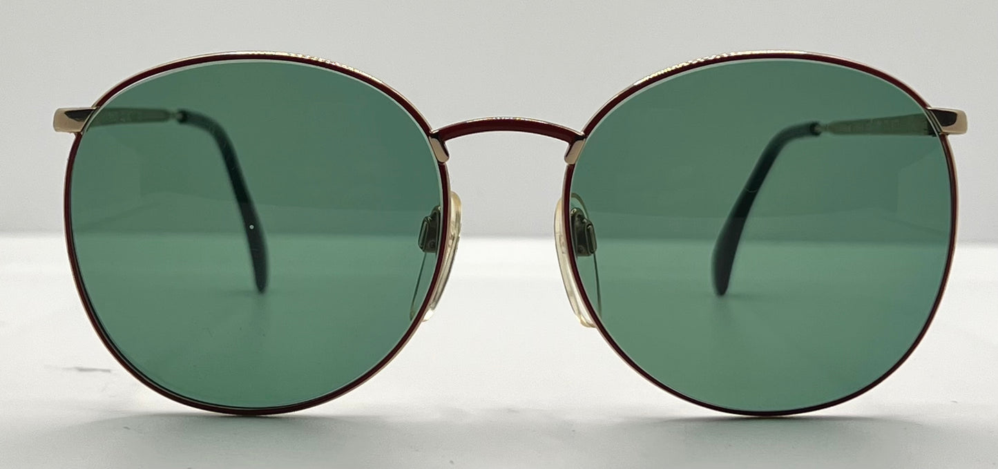 Silhouette M6039 VINTAGE Sunglasses-Gold/Red w/New Green Custom Lenses-54mm