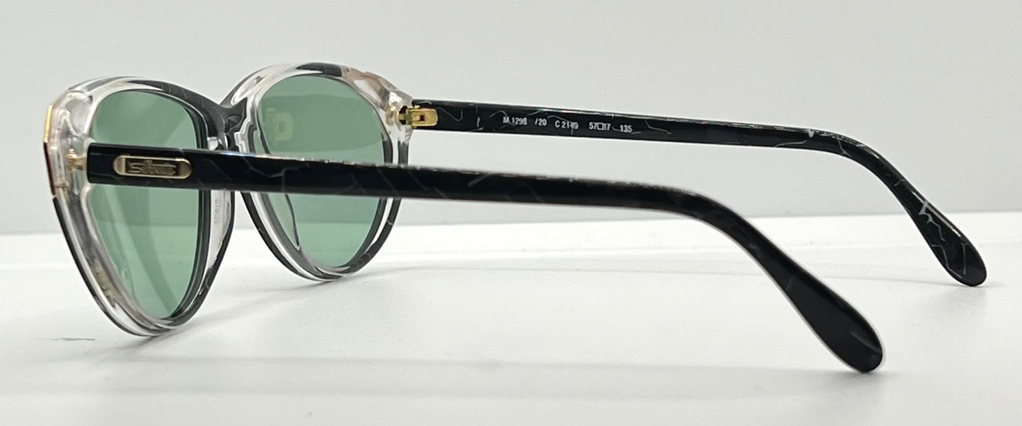 Silhouette M1298 Vintage Sunglasses Black Marble w/New Custom Lenses-Austria