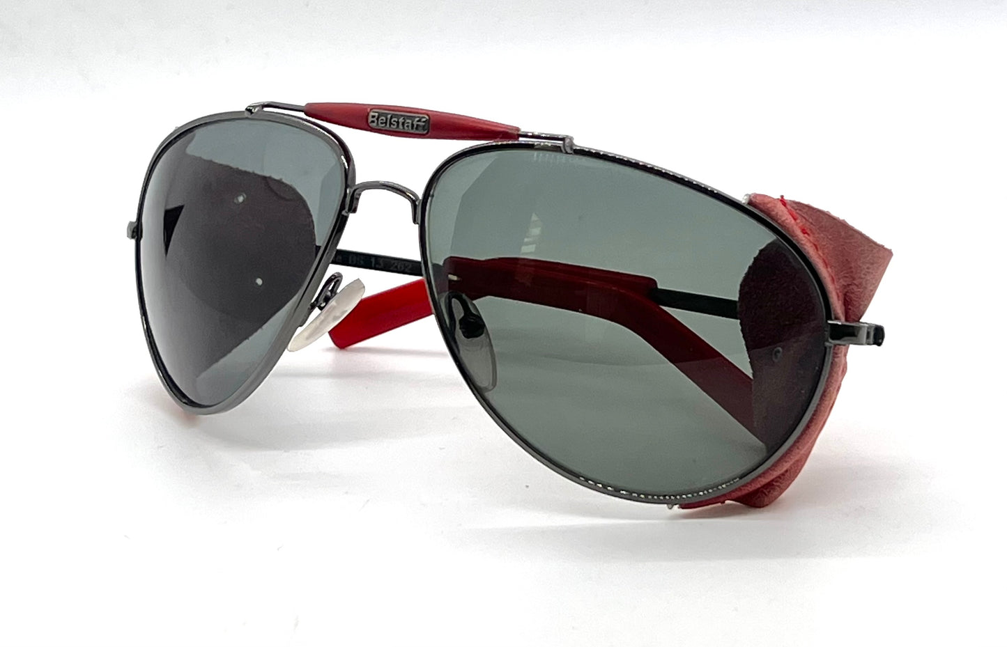 Belstaff PILOT 13-269 Vintage Aviator-Glacier Leather Shields-UNWORN-Italy