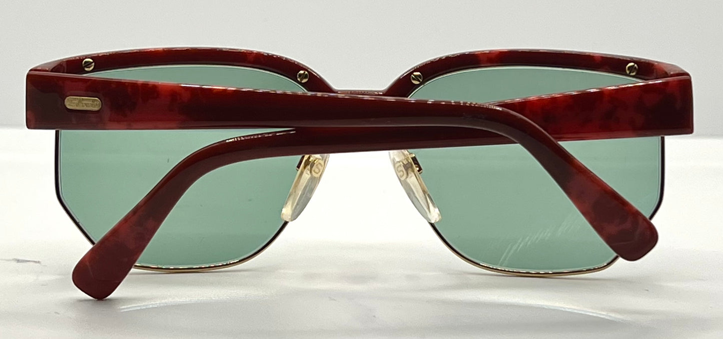 Silhouette M6067 V6053 VINTAGE Sunglasses-Red Tortoise w/New Green Custom Lenses