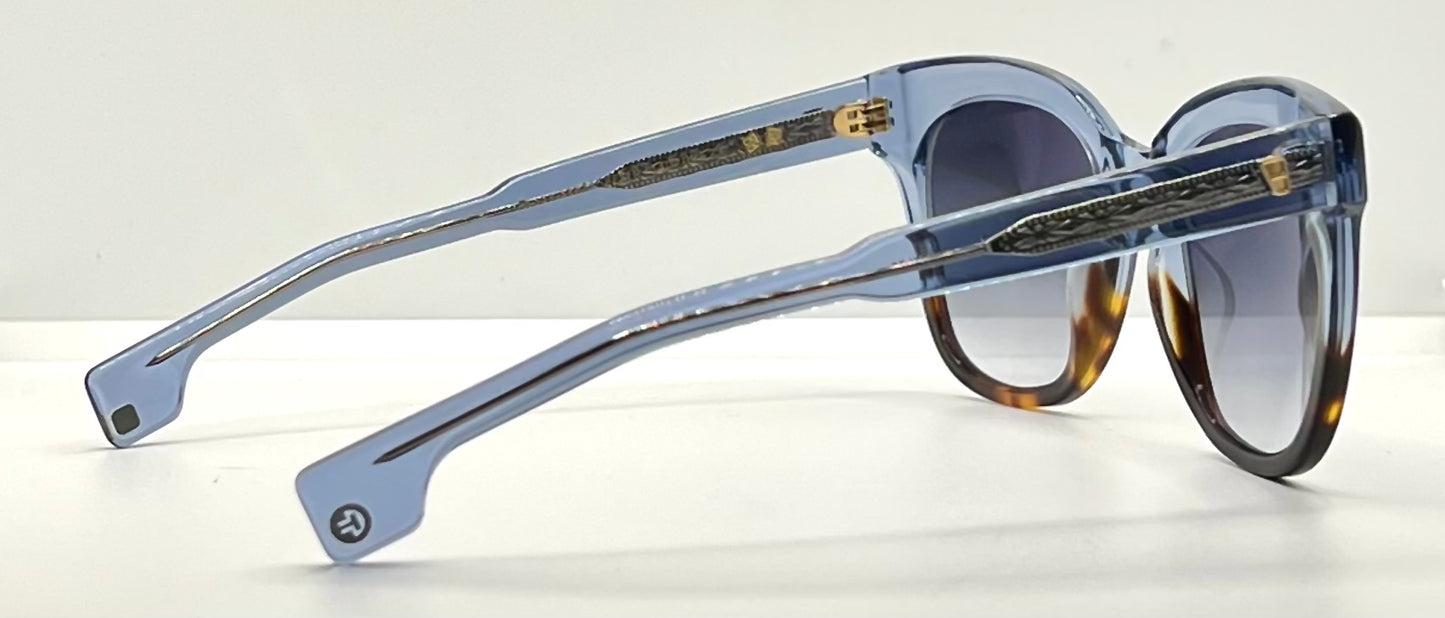 Entourage of 7 Rosemead 51-23-140 Blue/Tortoise Fade Grey Gradient Sunglasses New