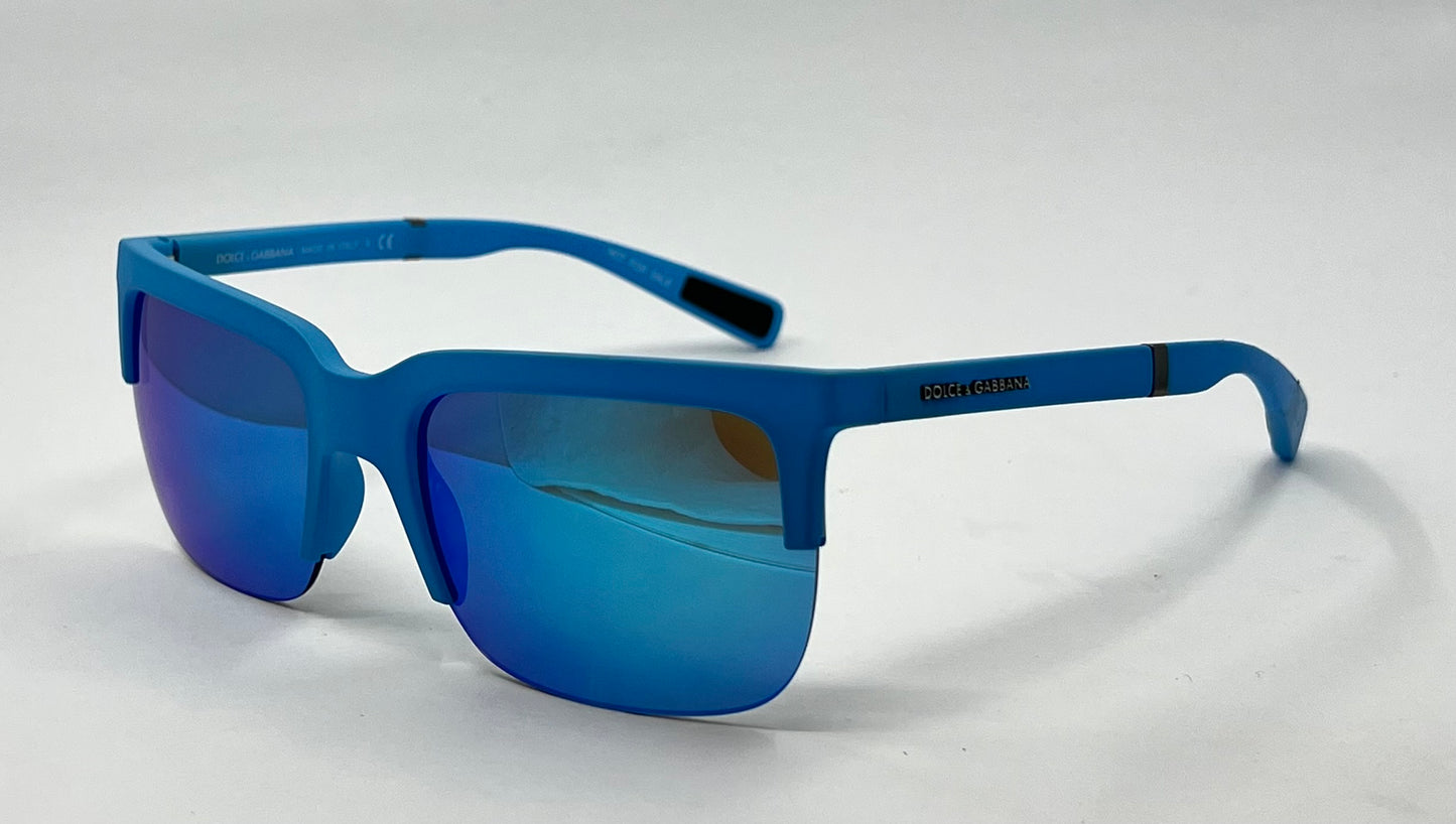 Dolce & Gabbana DG6097 3015/25 Matte Blue Sunglasses 58-19-145 Deadstock Unworn