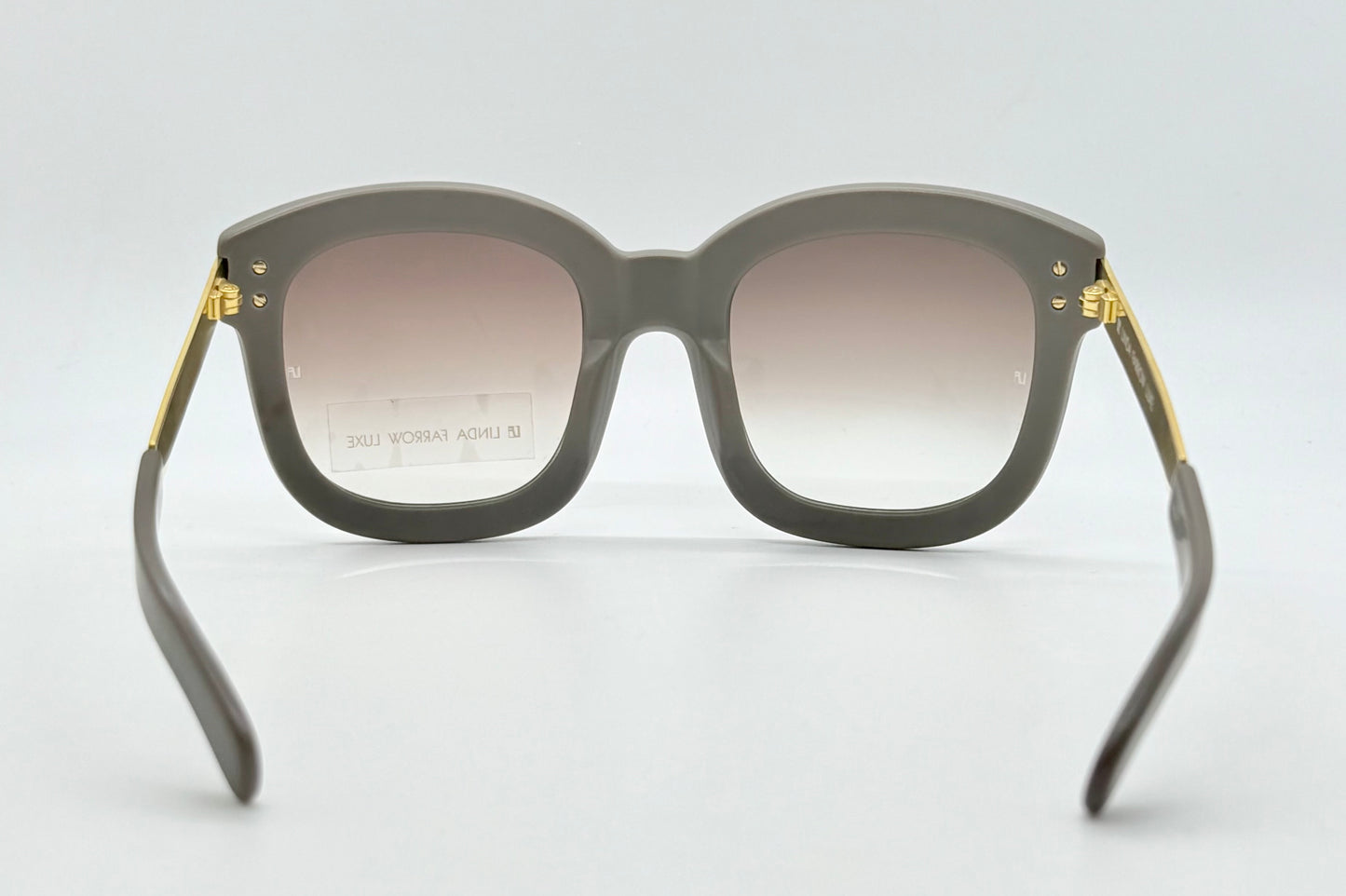 Linda Farrow Luxe LFL/1/6 Grey Gold Oversized Sunglasses Japan Deadstock Kit