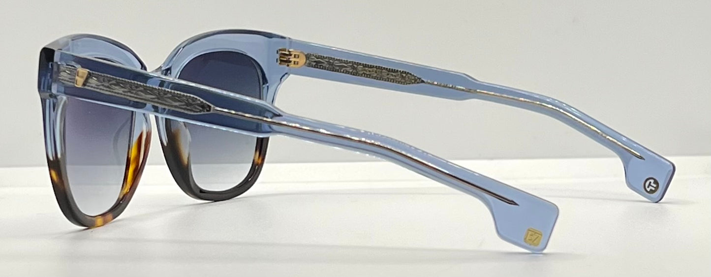 Entourage of 7 Rosemead 51-23-140 Blue/Tortoise Fade Grey Gradient Sunglasses New