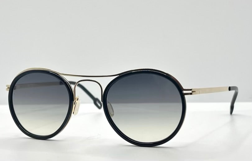 ODETTE LUNETTES “Dalton II” C301-Gold Sunglasses-Made in France-Gradient Grey Lenses-48mm-New
