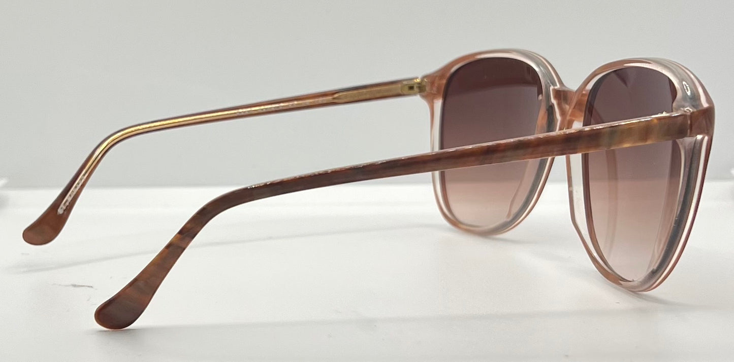 DEMITRIA Sand VINTAGE Marble Sunglasses 57mm w/Gradient Rose Lenses-NOS