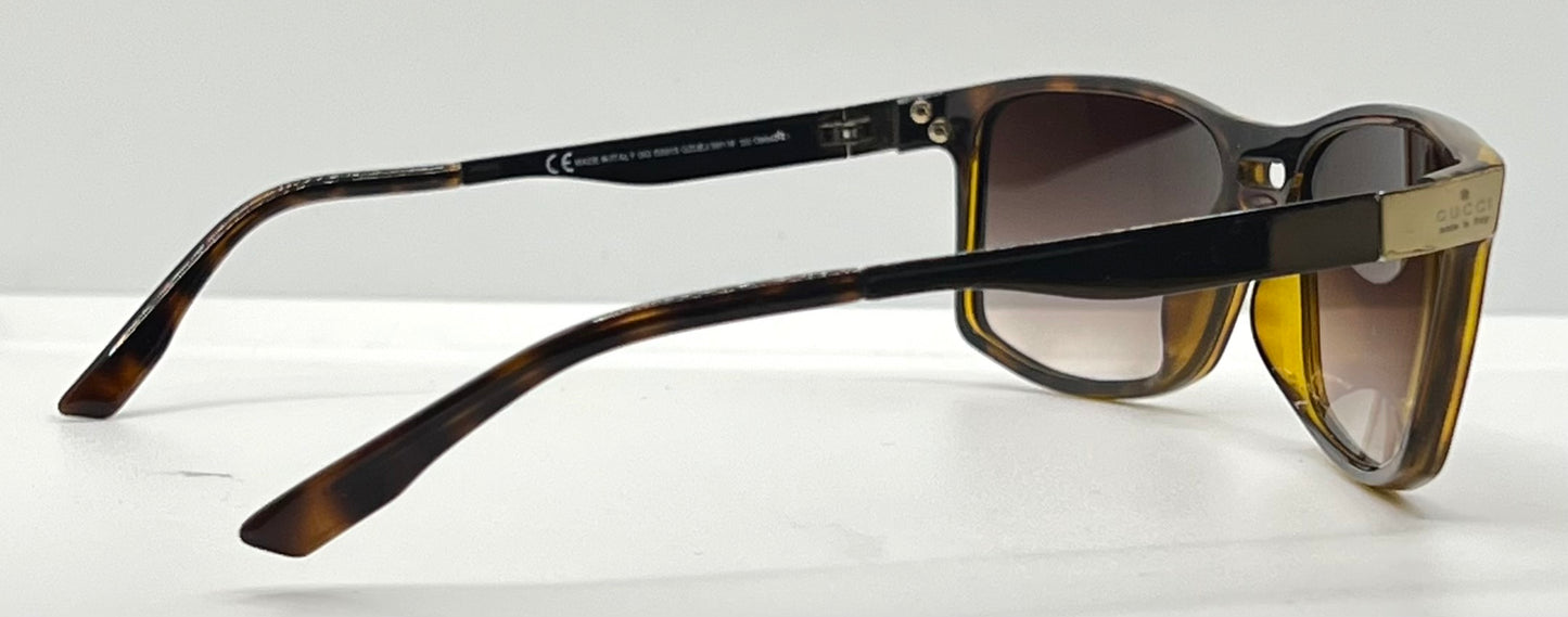 Gucci GG1588/S QZUEJ Tortoise Wrap Sunglasses w/New, Custom Gradient Lenses-Original Case-Italy