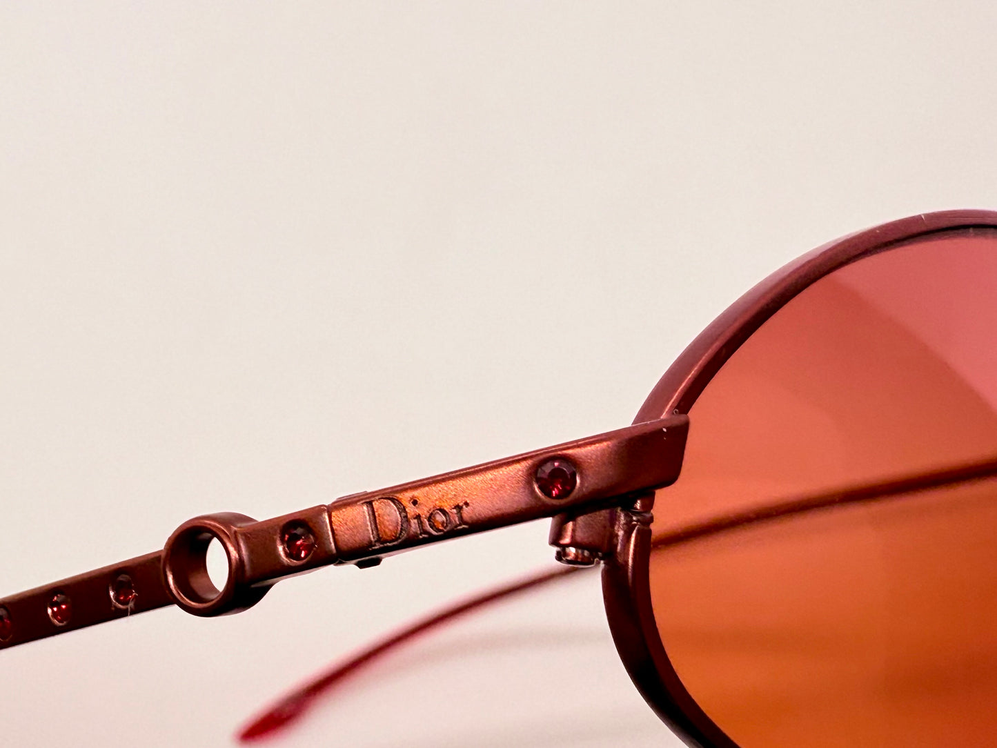 Christian Dior CD 3088 Red Metal Sunglasses w/New Red Tinted Custom Lenses