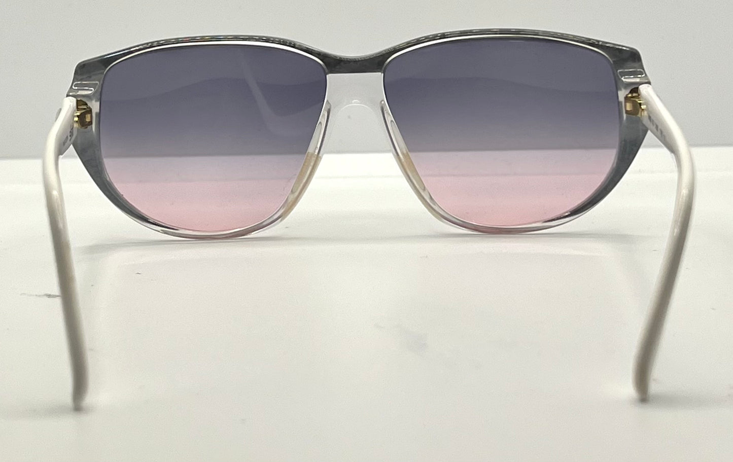 Silhouette M 1220 C 2952 Vintage White Sunglasses w/New Grey to Rose Gradient Custom Lenses-57mm-Austria