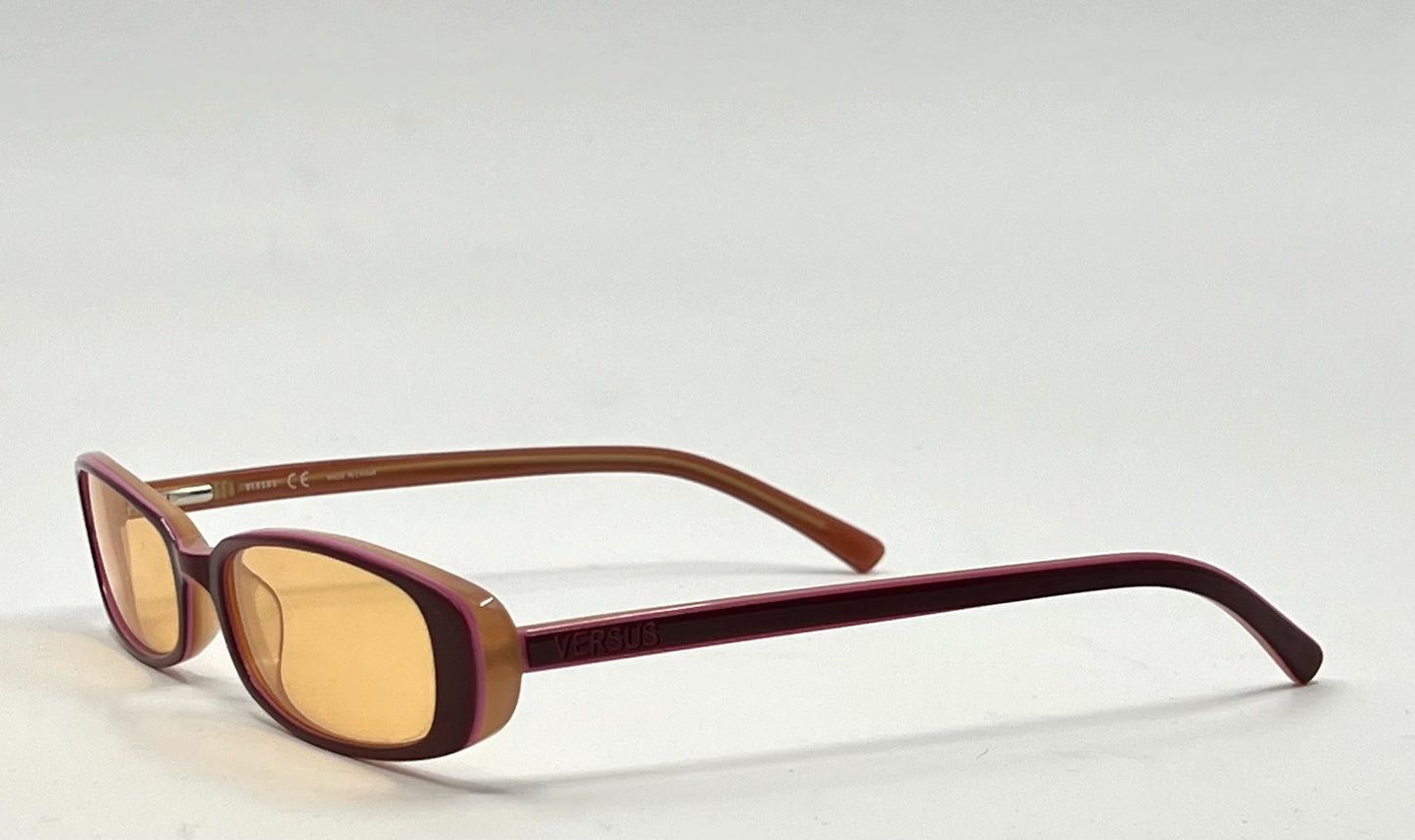Versus by Versace VR8029 469 Vintage Sunglasses w/New Solid Amber Custom Tinted Lenses-Deadstock