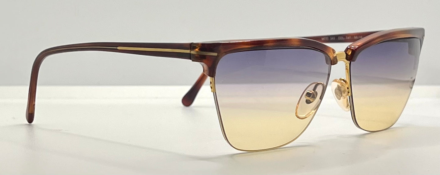 Versace 343 747 Vintage Half-Rim Sunglasses w/New Gradient Custom Tinted Lenses-56mm